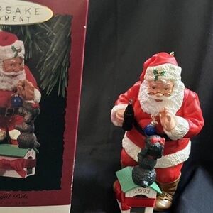 1993 Hallmark Ornament Playful Pals Coca-Cola Santa - Dog House Xmas Collectable